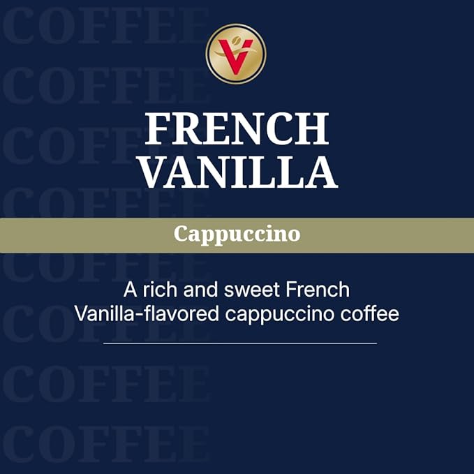 Victor Allen's Coffee French Vanilla Cappuccino, 12 Count, Single Serve Cappuccino Mix for Keurig