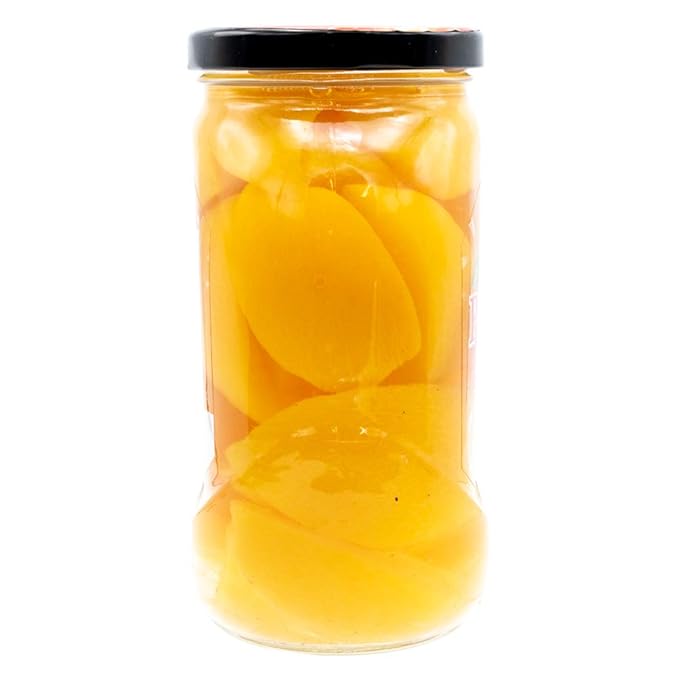 MW Polar Peach Slices in Cinnamon Infused Syrup, glass jar 20oz (Pack of 6)