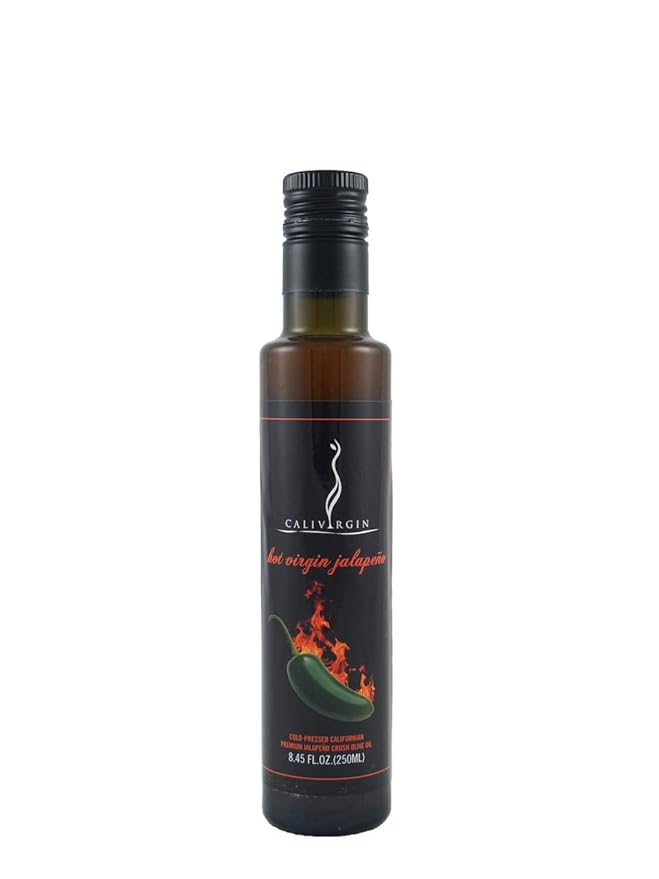 Calivirgin Jalapeno Olive Oil - Jalapeno Infused Extra Virgin Olive Oil - Cold Pressed Olive Oil