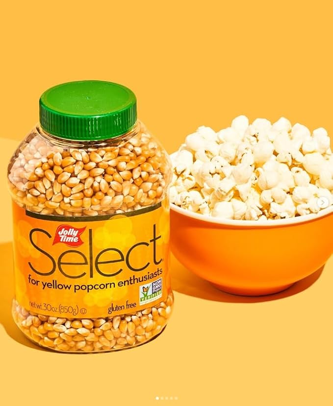 Jolly Time Popcorn Kernels, Gourmet Popping Corn for Air Popper Machine or Stovetop, Select Yellow