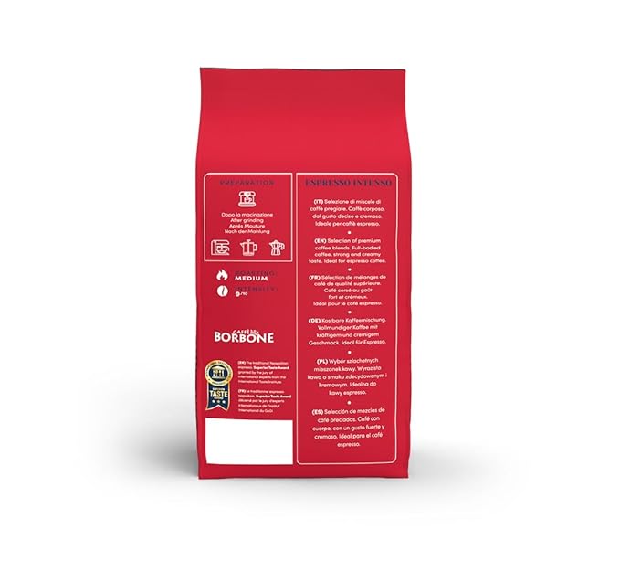 Caffe Borbone Whole Bean Coffee, Medium Roast Robusta Blend, Espresso Intenso, Strong and Creamy