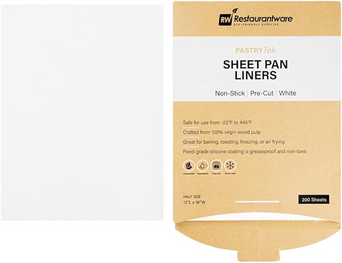 Restaurantware Pastry Tek 12 x 16 Inch Parchment Paper Sheets 200 Greaseproof Baking Sheets For