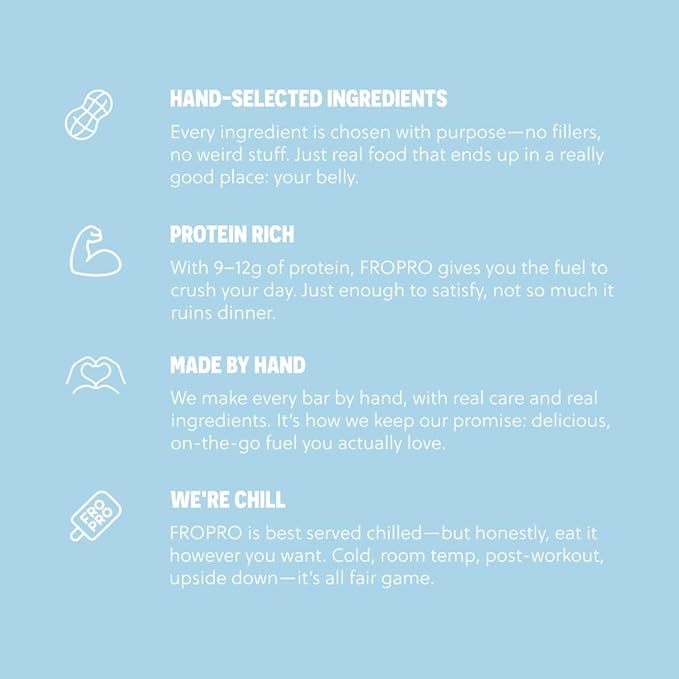 FROPRO Plant Protein Snack Bars - Plant Based Protein Bars, All-Natural, Gluten, Dairy, & Soy Free