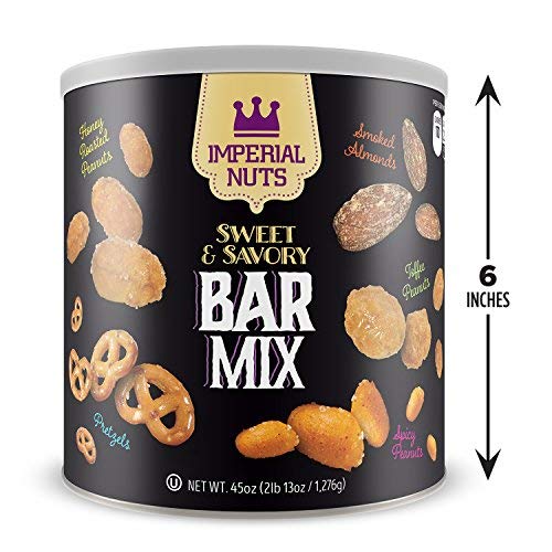 Imperial Nuts Sweet & Savory Bar Mix - Featuring Smoked Almonds, Pretzels, Toffee Peanuts, Spicy