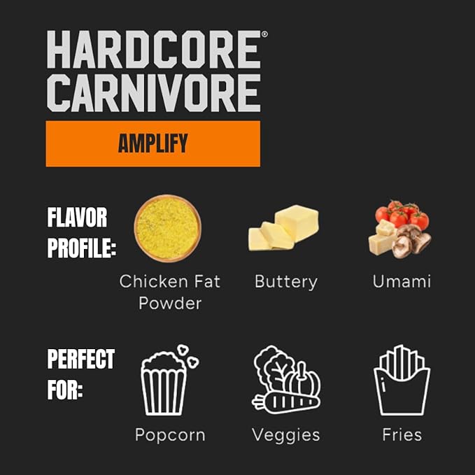 Hardcore Carnivore Amplify - Mega Savory Flavor Dust Seasoning (10.5 oz Shaker) Umami -Packed, All