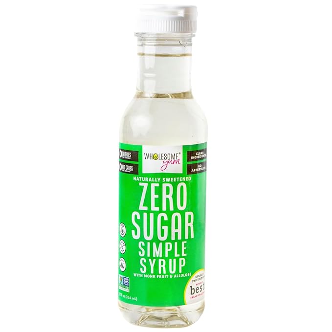 Wholesome Yum Keto Simple Syrup - Skinny Sugar Free Simple Syrup With Monk Fruit & Liquid Allulose