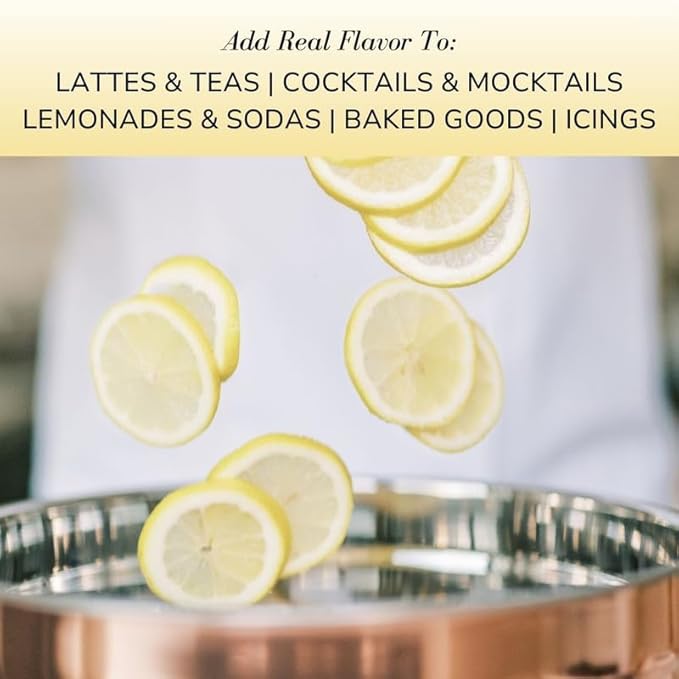 Sonoma Syrup Co. Meyer Lemon Infused Simple Syrup 12.7 fl oz | for Coffee, Cocktails, and Cooking |