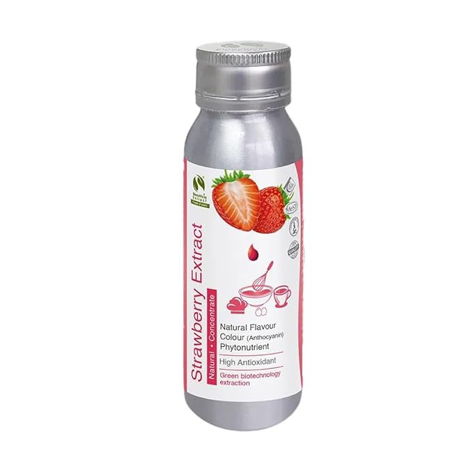 Bionutricia Strawberry Extract Liquid, No Artificial Additives, Natural Fruit Extract Flavor for