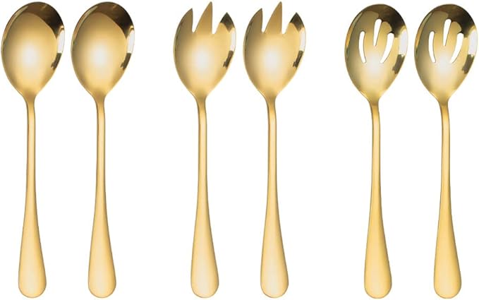 Salad Servers Stainless Steel Salad Serving Set Salad Spoon and Fork Set Kitchen Cooking Utensil