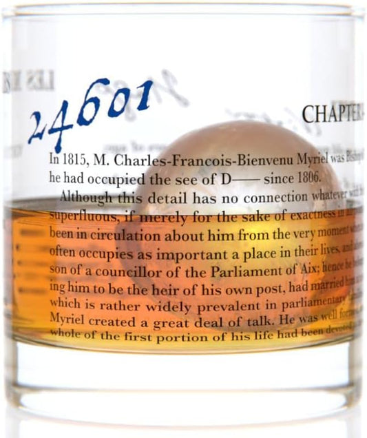 Well Told Classic Literature Rocks Glass - Les Misérables - Old Fashioned Whiskey Glass Gift for