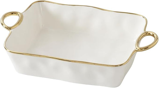 Pampa Bay Rectangular Baking Dish, Golden Handles, Kitchen, Gift