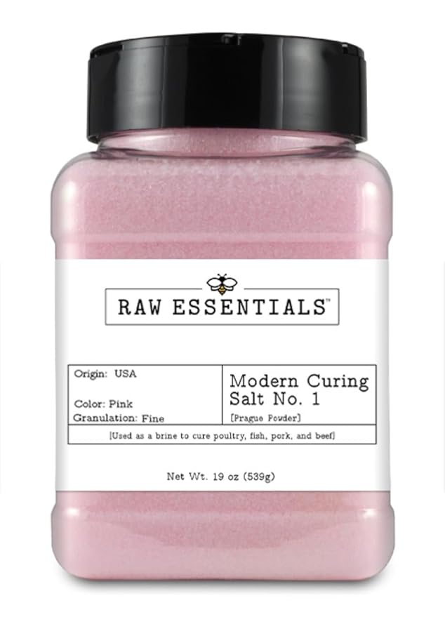 Raw Essentials Curing Salt No. 1 ??6.25% Sodium Nitrite for Curing Meats ??Ideal for Bacon
