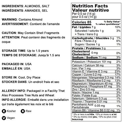 Food to Live Dry Roasted California Almonds with Himalayan Salt, 5 Pounds Oven Roasted, Lightly
