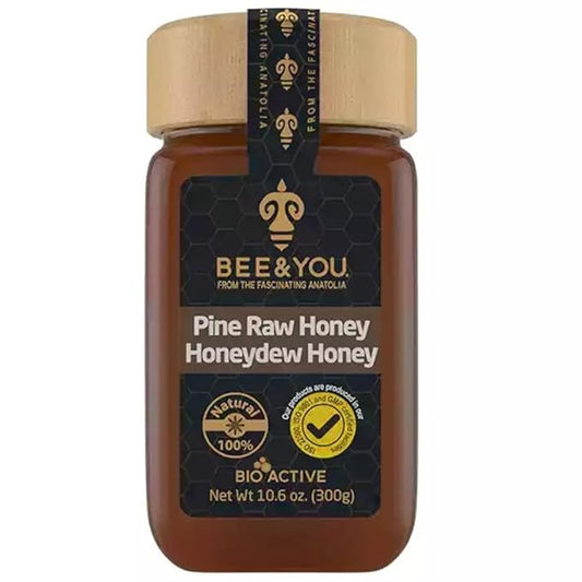 BEE and YOU Pine Raw Honey, Honeydew Honey, Wild-crafted, 100% Natural, Unprocessed, Enzymes