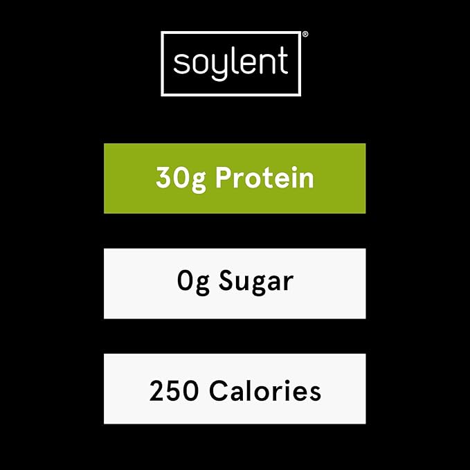 Soylent Complete Protein Shake, Chocolate, 30g Protein, Vegan, Dairy Free and 0g Sugar, Ready to