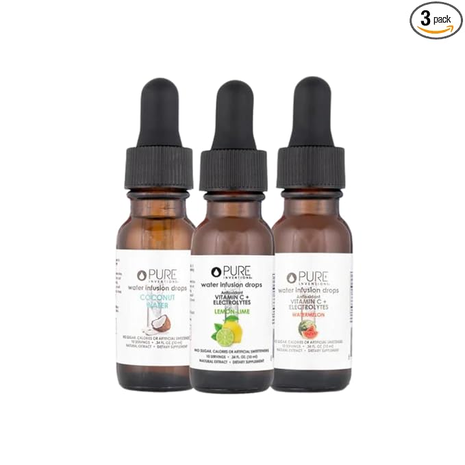 Pure Inventions - Coconut Water, Lemon Lime & Watermelon Water Infusion Drops - Antioxidants