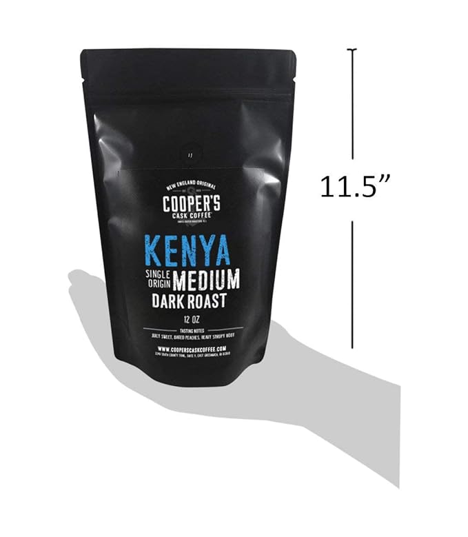 Kenya AA Medium Dark Roast Coffee Beans, Single Origin Whole Bean Coffee, Full Bodied Gourmet