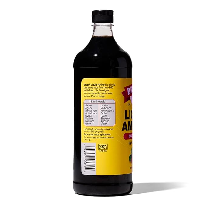 Bragg Liquid Aminos All-Purpose Seasoning - 32 fl oz - Gluten-Free Soy Sauce Substitute - Perfect
