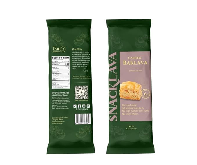 Snacklava Mixed Baklava Bites - 20 Pack - 5 Pistachio (3 Pieces per Pack) 10 Walnut (4 Pieces per
