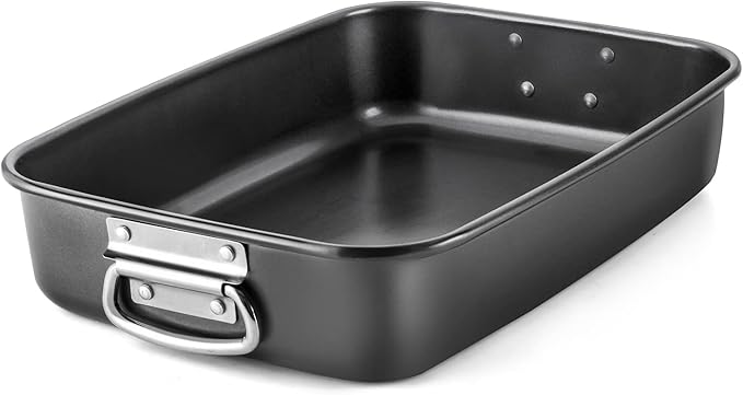 HONGBAKE Lasagna Pan 3 Inch Deep, 15x10" Baking Pan for Oven, Nonstick Cake Baking Dish for