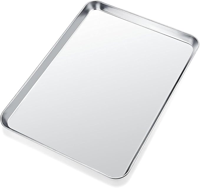 Baking Sheet, Yododo Stainless Steel Cookie Sheet Toaster Oven Tray Pan Rectangle Size 16 x 12 x 1