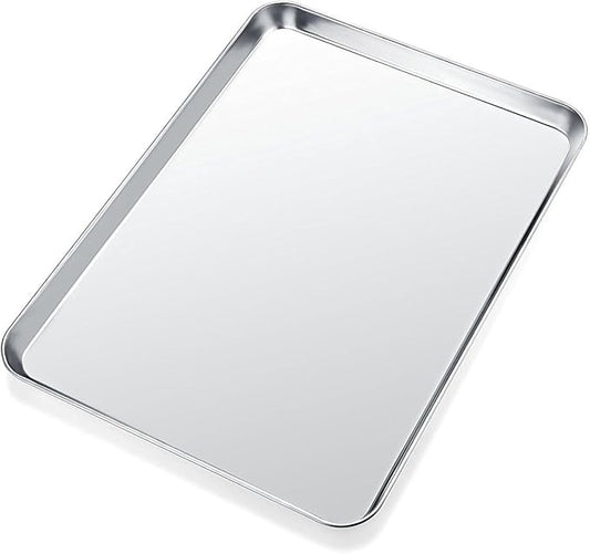 Baking Sheet, Yododo Stainless Steel Cookie Sheet Toaster Oven Tray Pan Rectangle Size 16 x 12 x 1