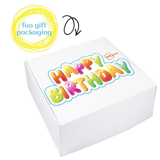 Happy Birthday Cookies Decorated Gift Basket Large 6 pack | Individually Wrapped Sugar Cookie Jumbo