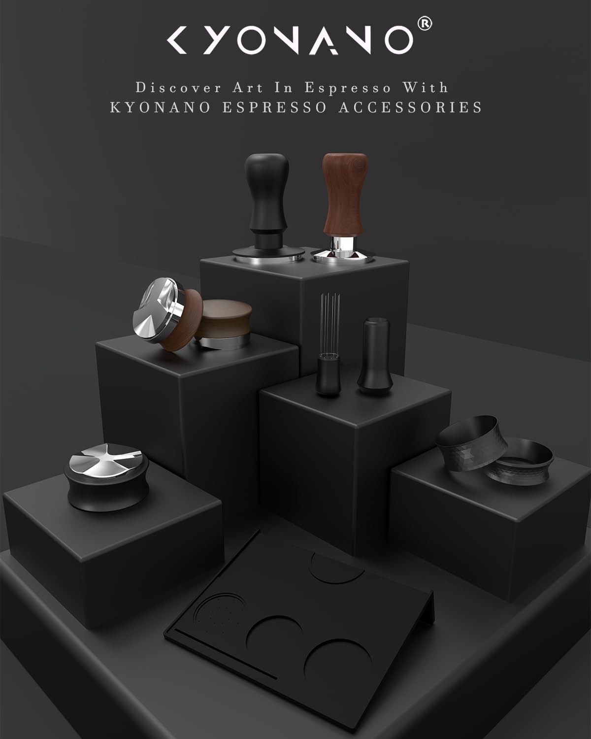 KYONANO 51mm Espresso Coffee Tamper with 304 Stainless Steel Ripple Base