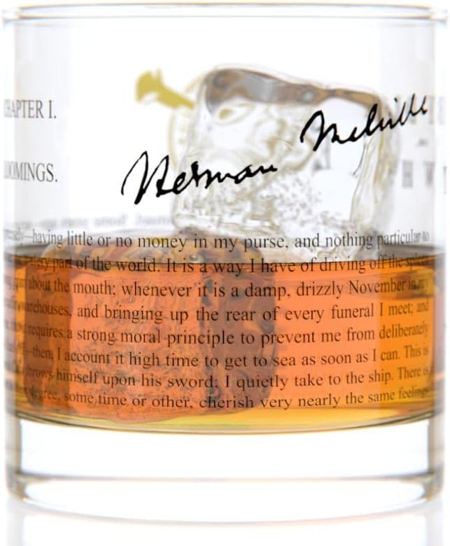 Well Told Classic Literature Rocks Glass - Moby-Dick by Herman Melville - Old Fashioned Whiskey