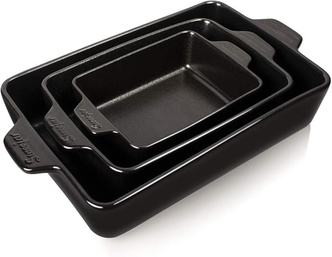 Sweejar Ceramic Bakeware Set, Rectangular Baking Dish for Oven Lasagna Pans for Cooking, Kitchen