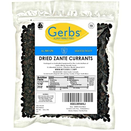 Gerbs Dried Zante Currants 1 lb. | Unsulfured, No Additives, Resealable Bag | Naturally Bold &