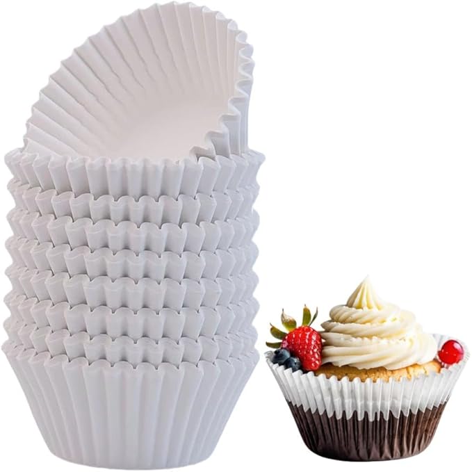 200pcs White Standard Cupcake Liners for Baking Cup, No Smell, Grease-proof Muffin Liners, Standard