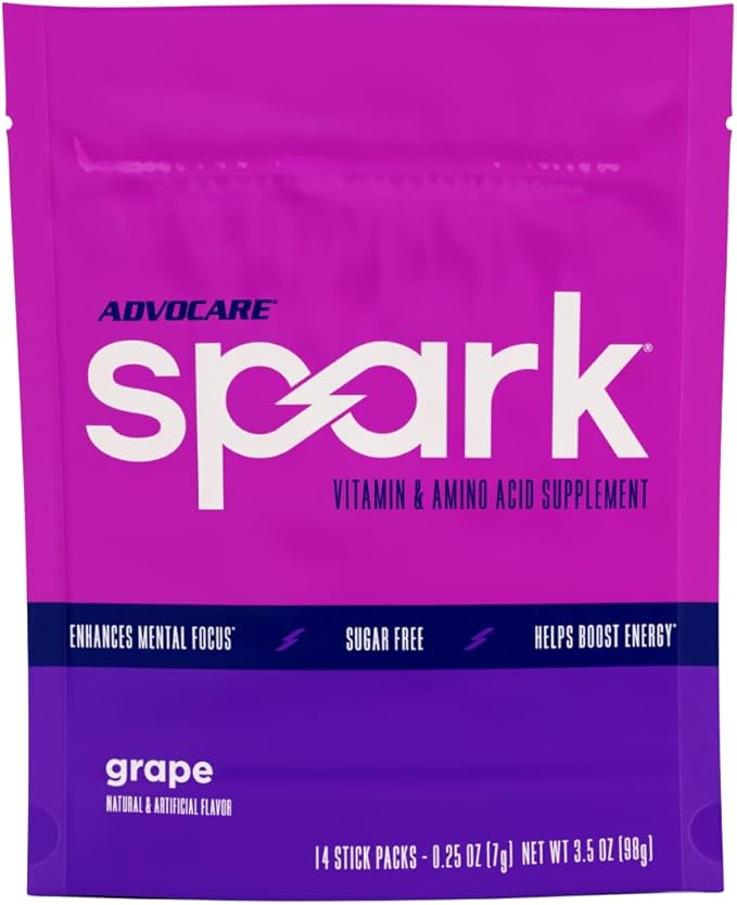 AdvoCare Spark Vitamin & Amino Acid Supplement - Focus & Energy Drink Powder Mix with Vitamin A