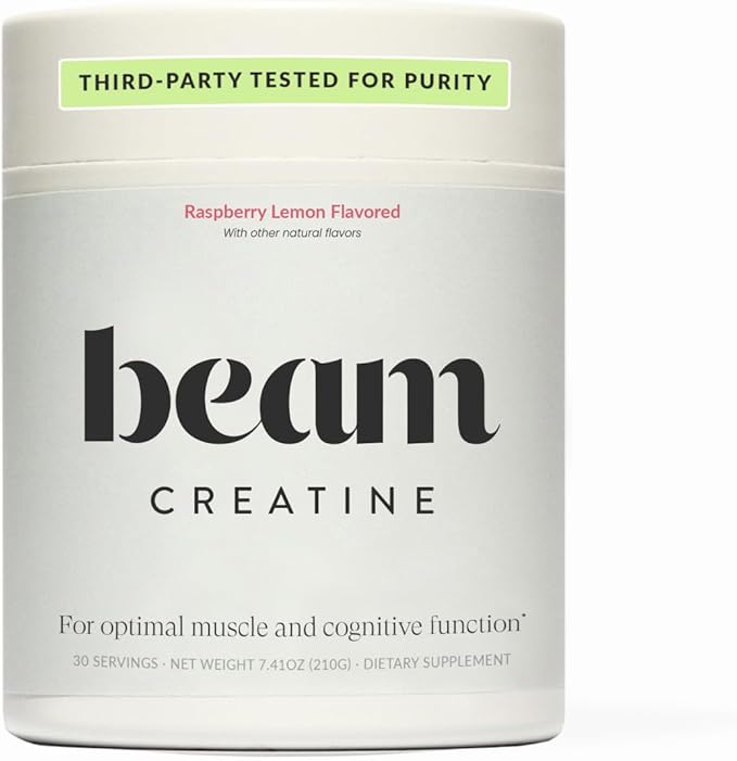 Beam Creatine Monohydrate Powder - Micronized Creatine for Muscle Growth, Strength, Endurance &