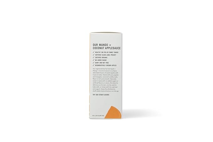 White Leaf Provisions Organic Mango & Coconut Applesauce ??Regeneratively Farmed, No Added Sugar
