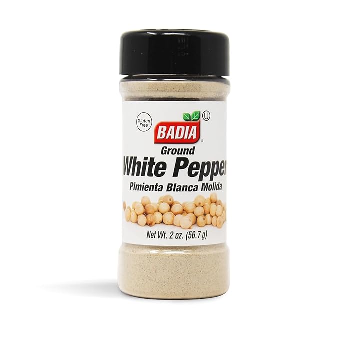 Badia Ground White Pepper, 2 oz ??Smooth, Mellow Heat and Delicate Flavor for Light Sauces, Soups