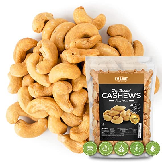 Oven Dry Roasted Fancy Cashews with Sea Salt-64 oz (4 lbs) | Whole | No Oil | No PPO | Vegan and