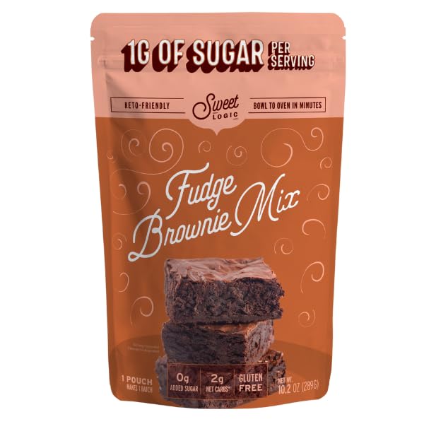 Sweet Logic Keto Baking Mix - Fudge Brownie - Gluten-Free - Dairy Free - Diabetic-Friendly - High