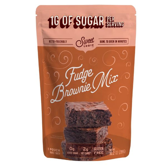 Sweet Logic Keto Baking Mix - Fudge Brownie - Gluten-Free - Dairy Free - Diabetic-Friendly - High