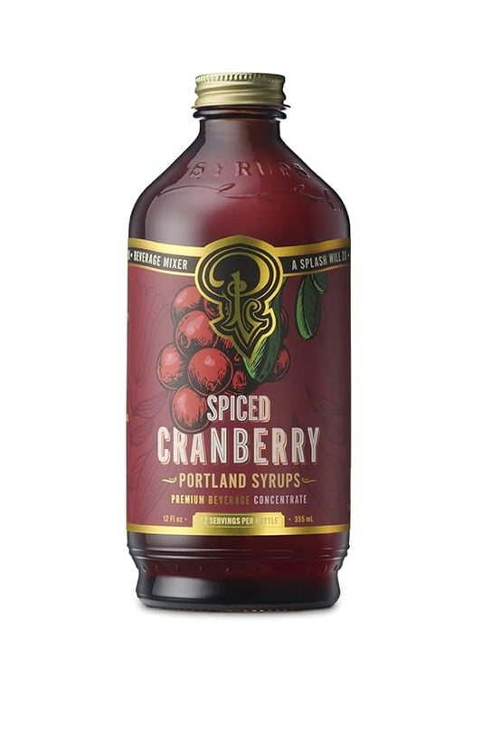 Portland Syrups Spiced Cranberry Syrup - Drink Mixer for Crafting Cocktails, Mocktails, & Seasonal