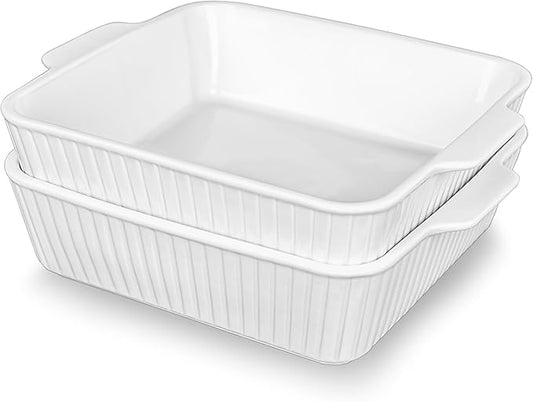 Casserole Dishes for Oven, 10'' Square Casserole Baking Dish, 2 Pack Ceramic Baking Dishes