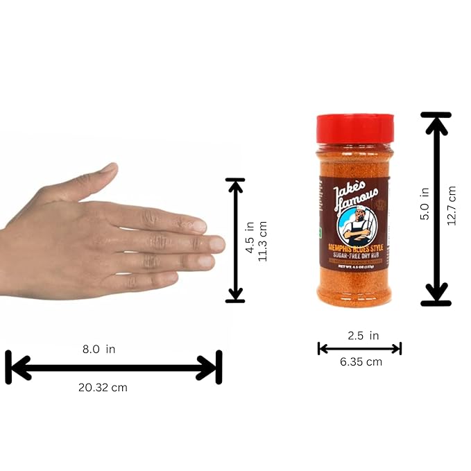 Jake?™s Famous Memphis Rub, BBQ Rub 4.5 Oz, Sugar Free, Gluten Free, Classic Southern Barbecue