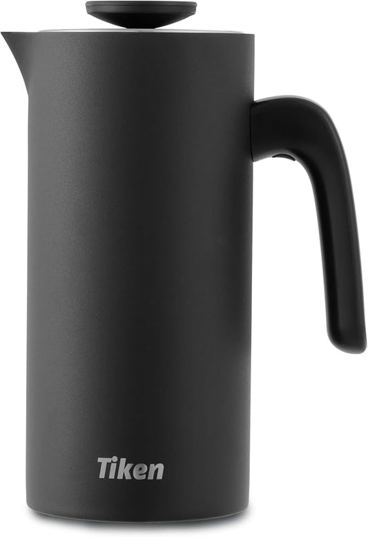 Tiken French Press Coffee Maker Stainless Steel Double-wall Vacuum Insulated Coffee Press