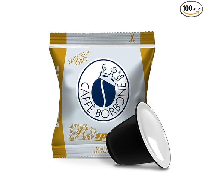 Caffè Borbone Respresso Espresso 100 Capsules - Miscela Oro (Gold) - Compatible with Nespresso®