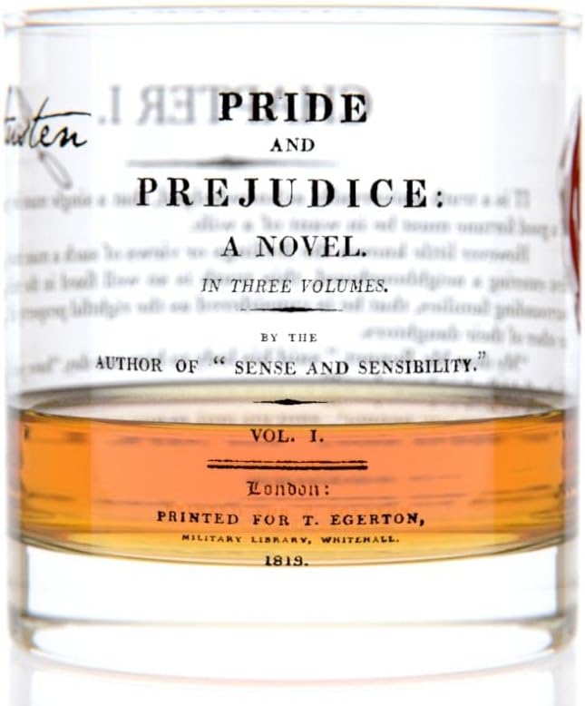 Well Told Classic Literature Rocks Glass - Pride and Prejudice by Jane Austen - Old Fashioned