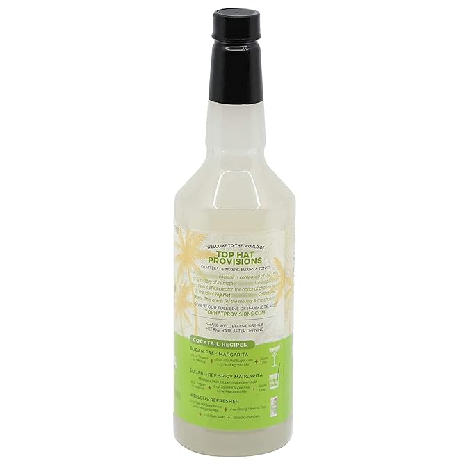 Top Hat Keto Sugar Free Lime Margarita Mix - Naturally Sweetened with Monk Fruit - Craft Mixer for