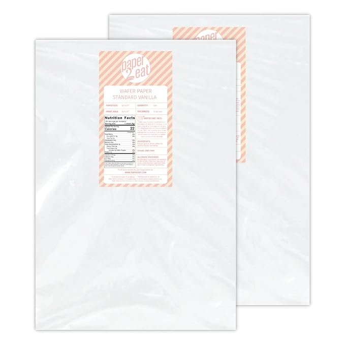 Printable Edible Wafer Paper Sheets from paper2eat (0.30 mm - 200 sheets/Vanilla)