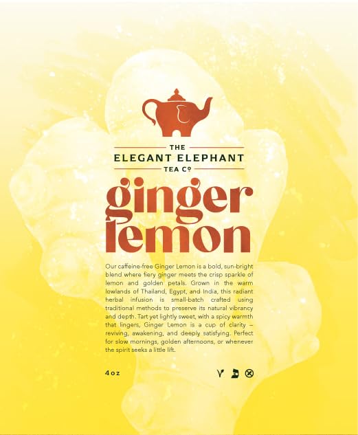 Ginger Lemon Tea, Loose Leaf Herbal Tea – Helps Reduce Nausea and Motion Sickness – Detox &