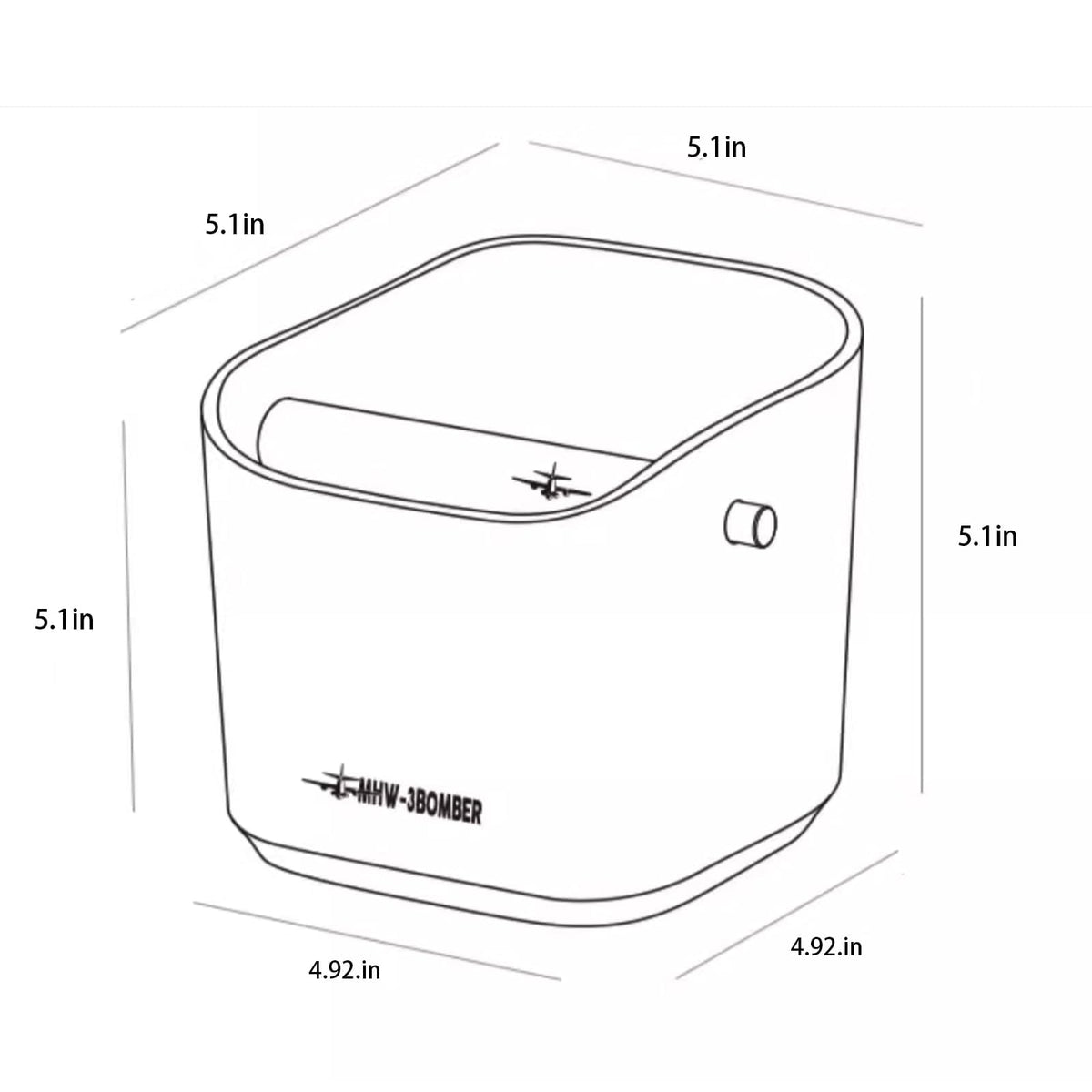 MHW-3BOMBER Espresso Knock Box, 1.2L(15 Cups) Coffee Knock Box with Removable Knock Bar and