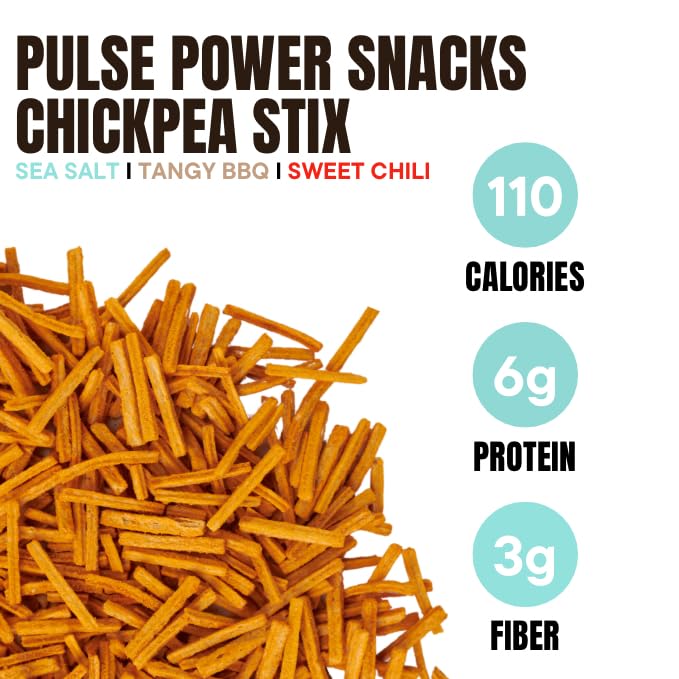 Pulse Power Chickpea Stix - Crunchy Snacks, High Protein, Gluten Free, Non-GMO, Vegan (3 pack, 3